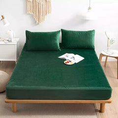 velvet fitted sheet green