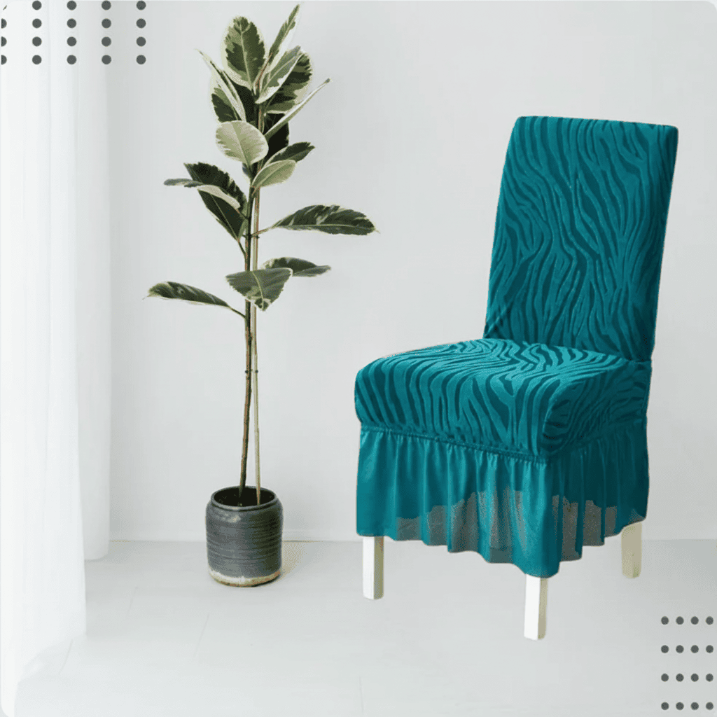 Zebra Chair Cover - Aqua