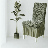 Zebra Chair Cover - Coral Green