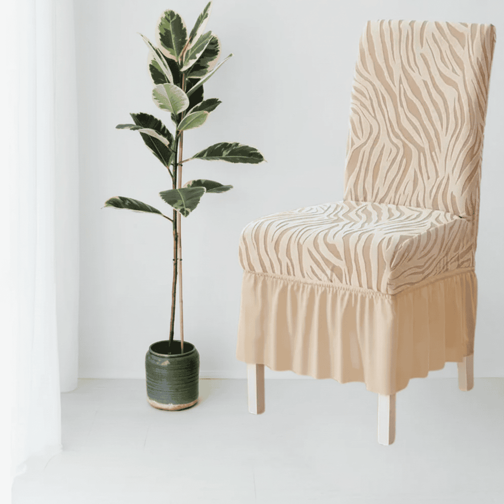 Zebra Chair Cover - Off White