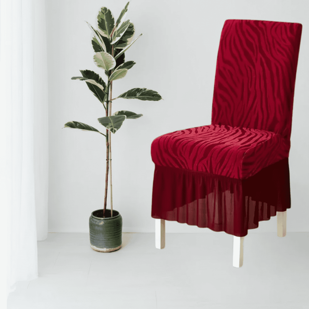 Zebra Chair Cover - Red