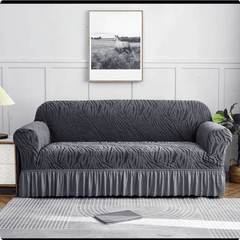 Zebra Sofa Cover - Grey