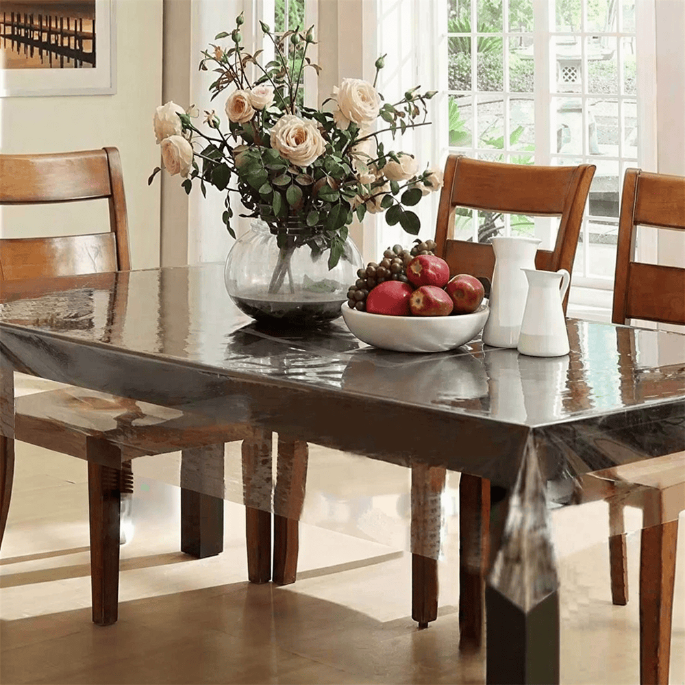 8 Seater PVC ( 9 x 5 Ft ) Transparent Clear Dining Table Sheet – Decor8