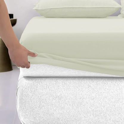 Cotton fitted sheet-Ivory Color