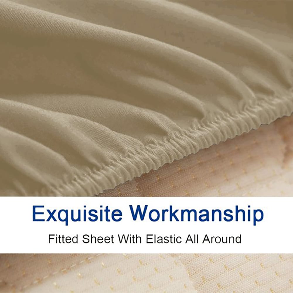 Fitted bed sheet hazel nut color