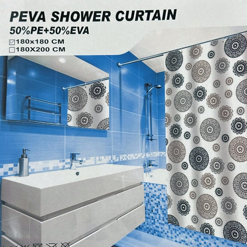 PEVA Waterproof Bathroom Shower Curtain – Round Texture