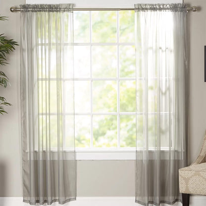 Polyester Sheer Net Curtain Grey