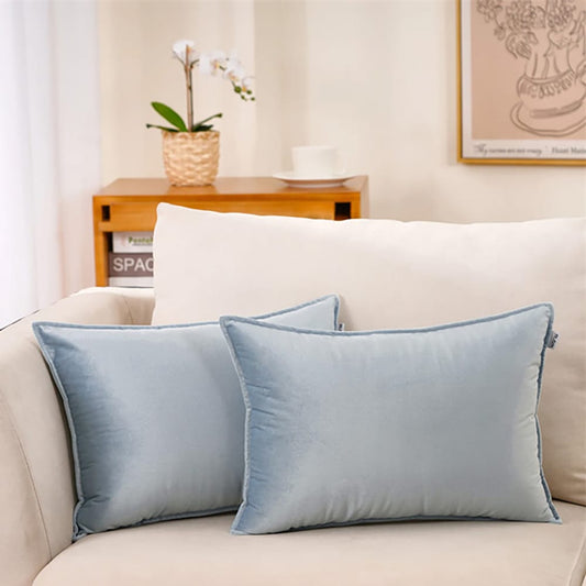 Premium Silk Pillow Cover – Sky Grey