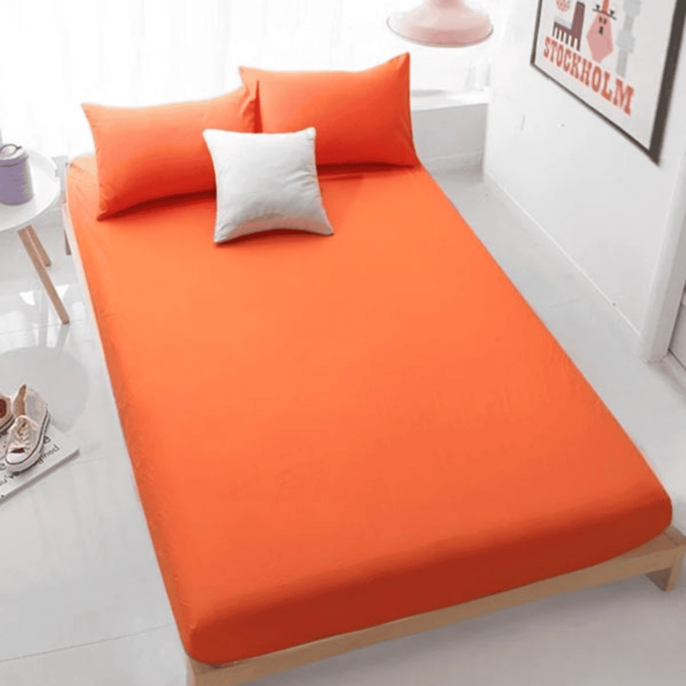Cotton Fitted Sheet - Orange - TC 150