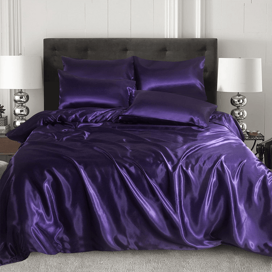 Silk Duvet Cover Set - Aubergine