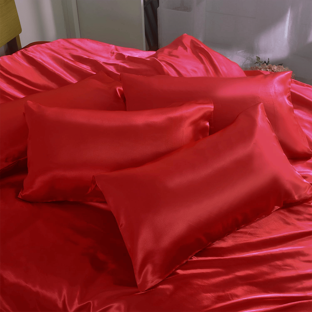 Silk_Duvet_Cover_Set_-_Coral_Red_2