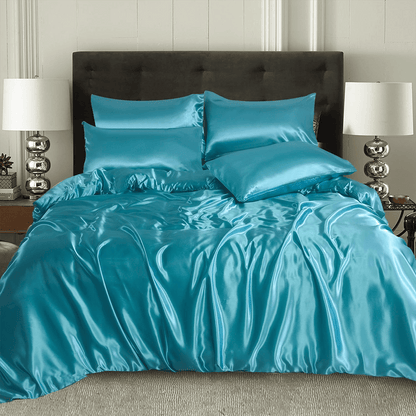 Silk Duvet Cover Set - Teal