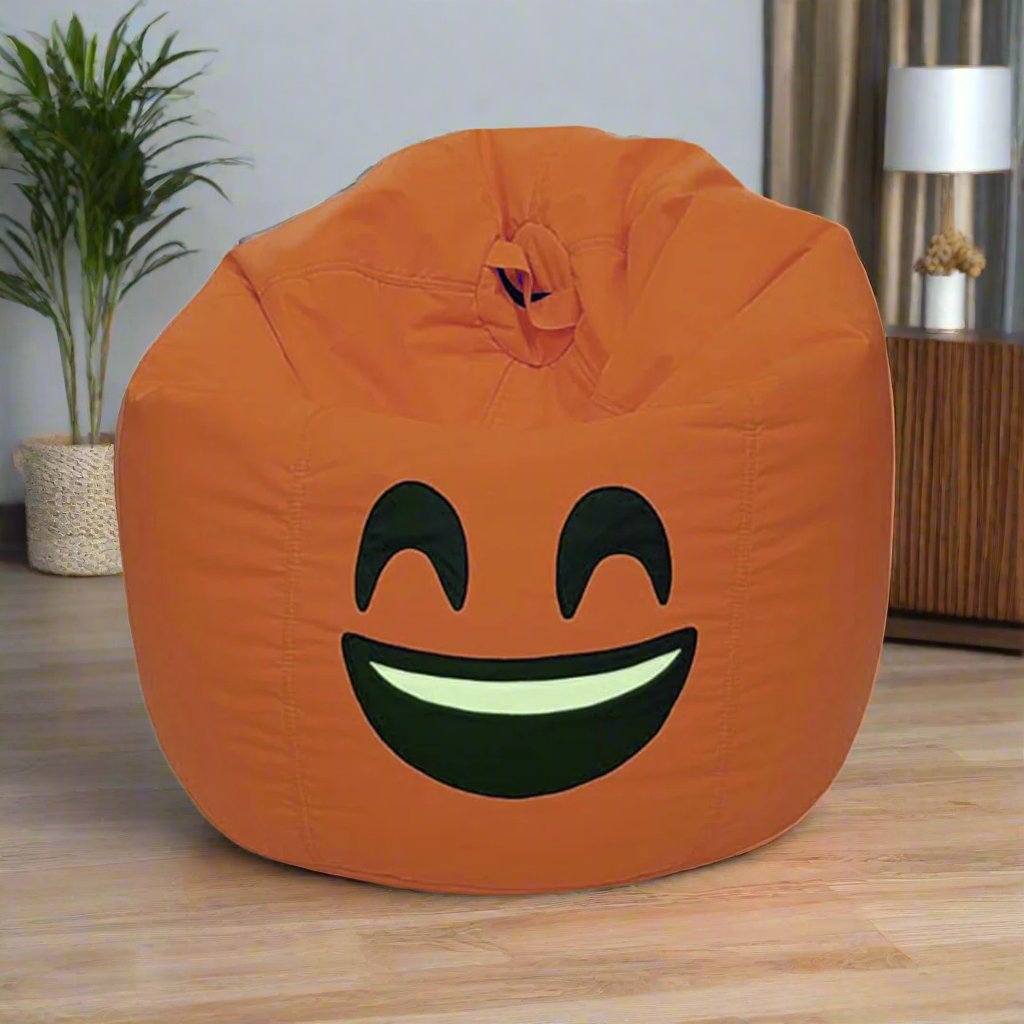 Smiley Face Bean Bag - Orange
