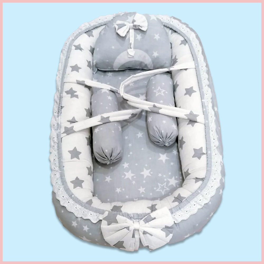 Stars Grey  Baby Nest