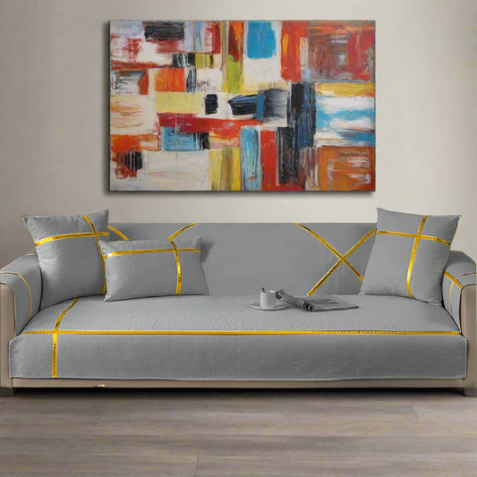 Velvet Sofa cover grey