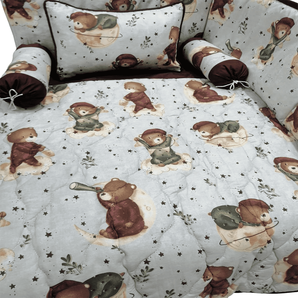 Baby Cot - Bedding Set - Pompous Curious Bear