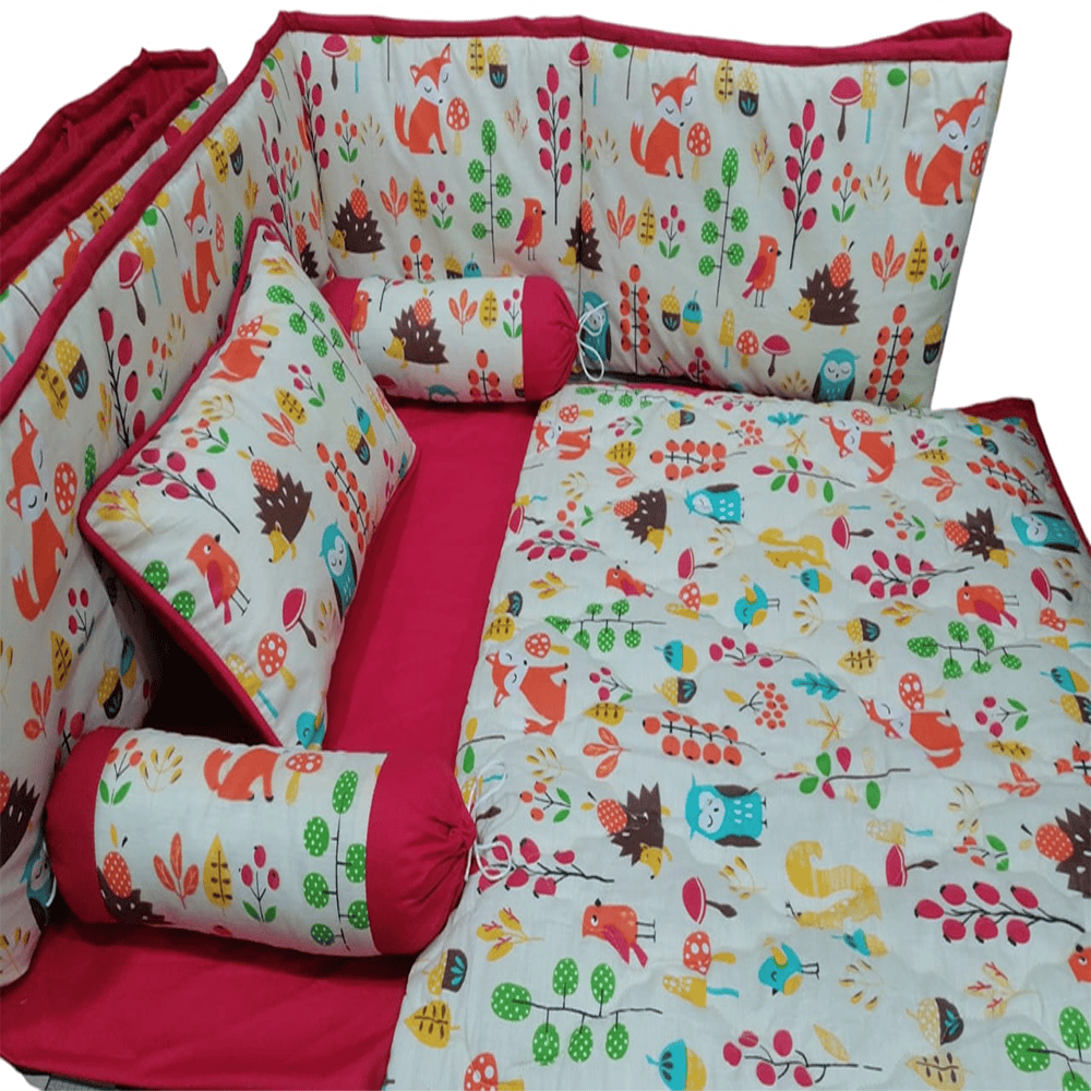 Baby Cot - Bedding Set - Pompous Cute Red