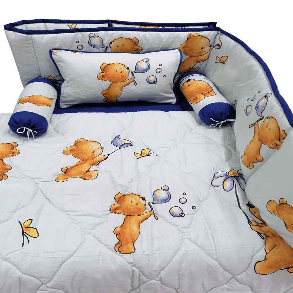 Baby Cot - Bedding Set - Pompous Cute White