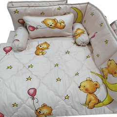 Baby Cot - Bedding Set - Pompous White