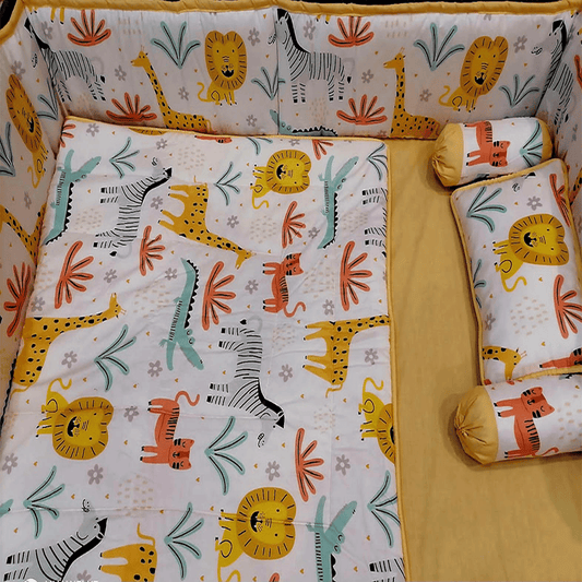 Baby Cot - Bedding Set - Pompous White Yellow