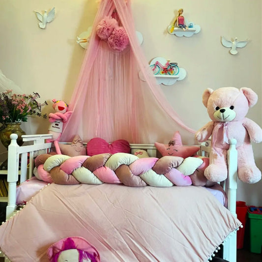 BabyCot BeddingSet Cloud Dark Pink