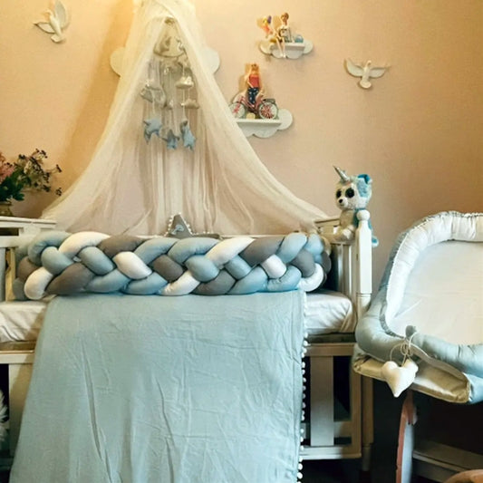 BabyCot BeddingSet Cloud Grey & Powder Blue