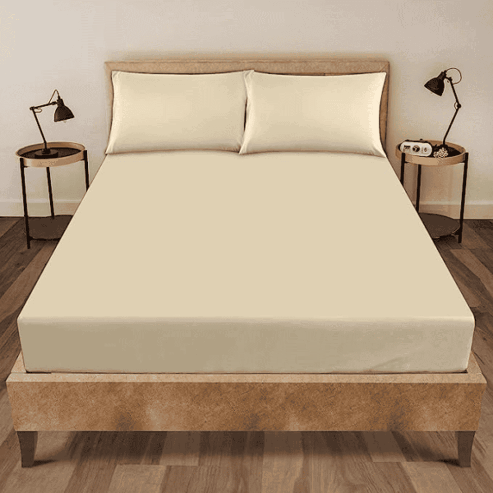 Cotton Fitted Sheet - Beige