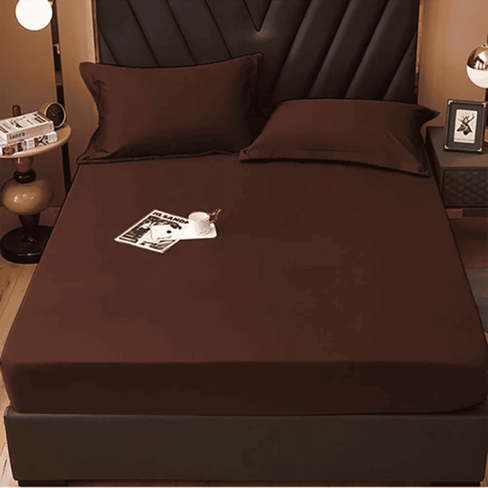 Cotton Fitted Sheet - Brown - TC 150