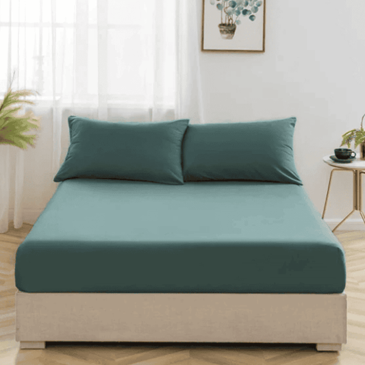 Cotton Fitted Sheet - Duck Egg