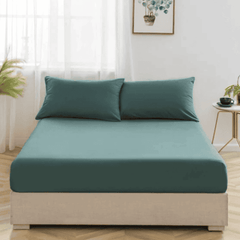 Cotton Fitted Sheet - Duck Egg
