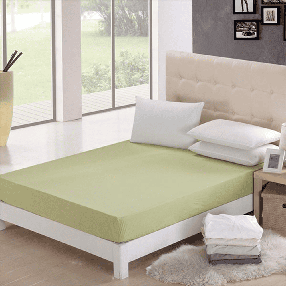 Cotton Fitted Sheet - Ivory Green
