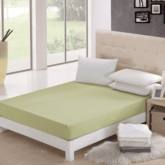 Cotton Fitted Sheet - Ivory Green