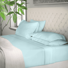 Cotton Fitted Sheet - Light Cyan