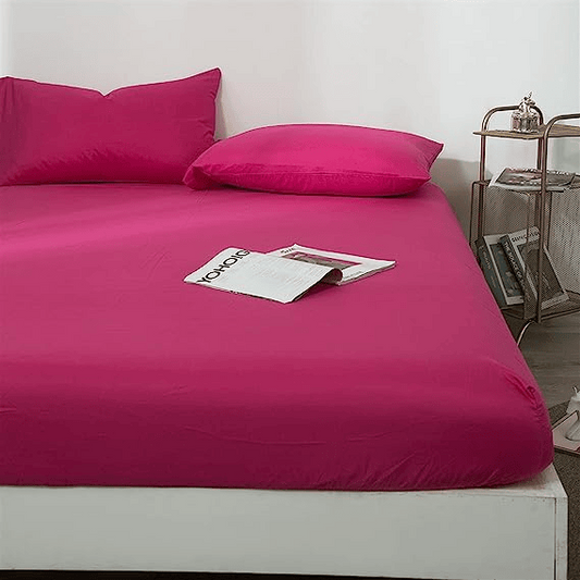 Cotton Fitted Sheet - Rose Red