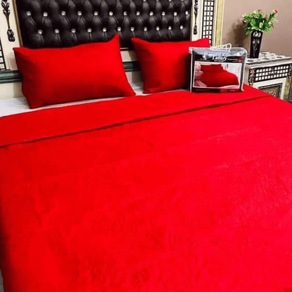 Embossed Fabric Quilted Bedspread – Red