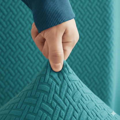 Jacquard Chair Cover - Aqua-1