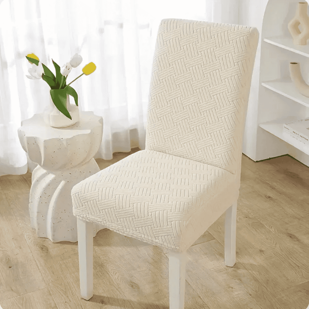 Jacquard Chair Cover - Off White