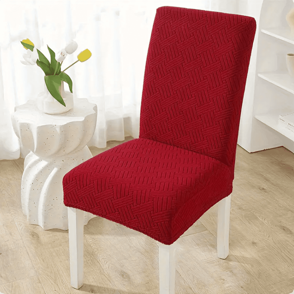 Jacquard Chair Cover - Red