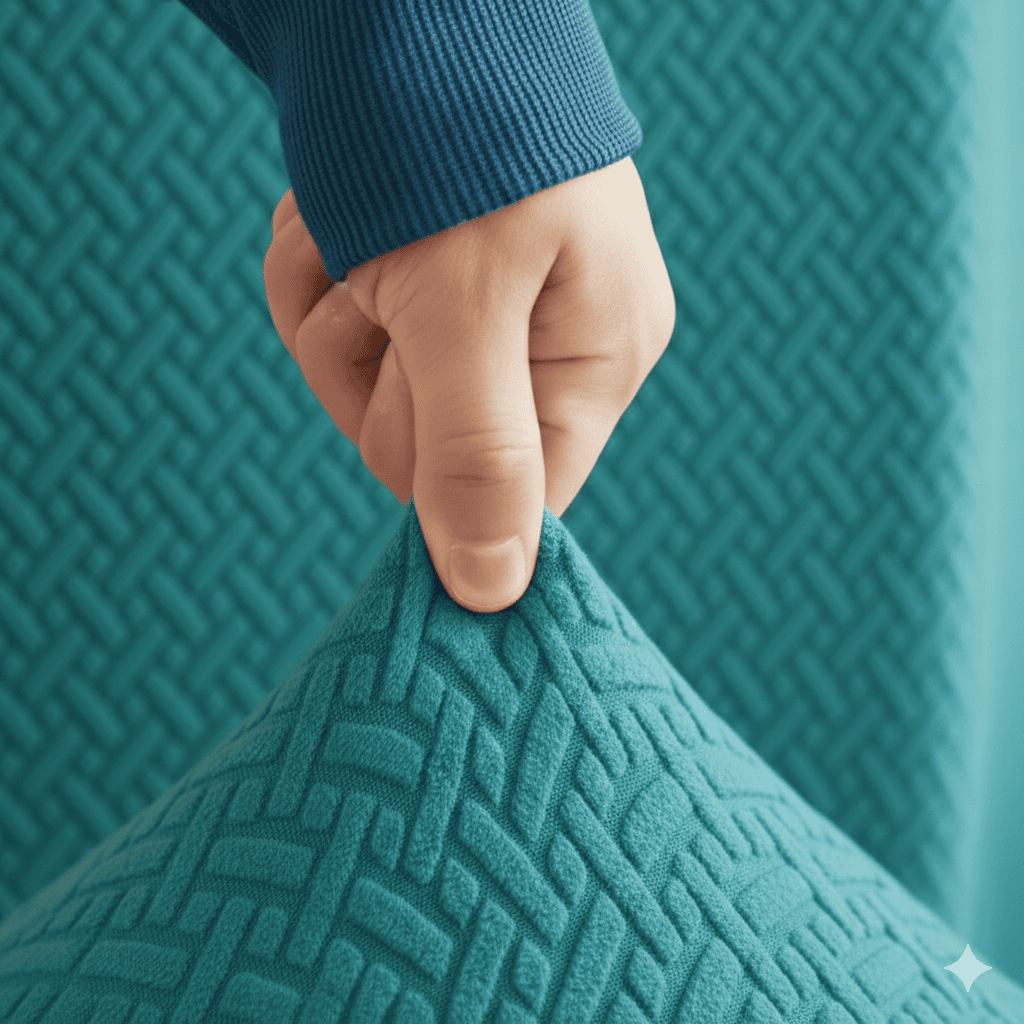 Jacquard Sofa Cover - Aqua-1