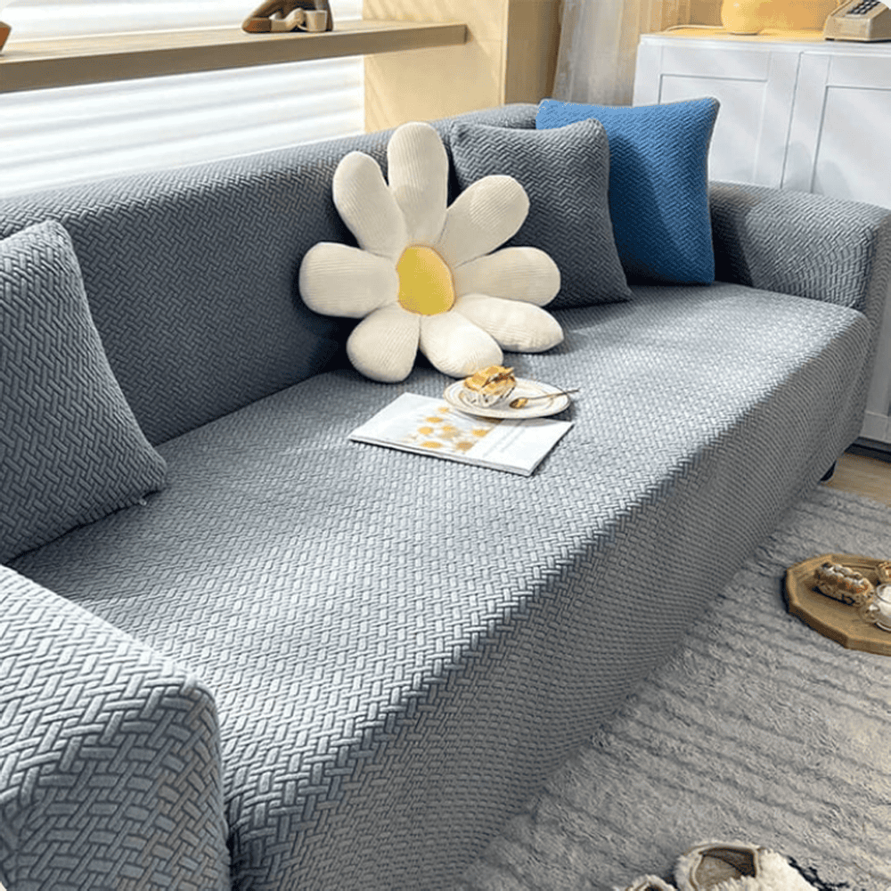 Jacquard Sofa Cover - Grey