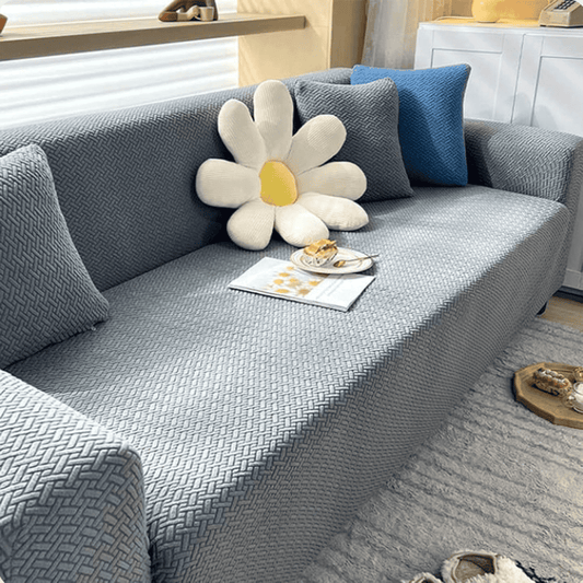 Jacquard Sofa Cover - Grey