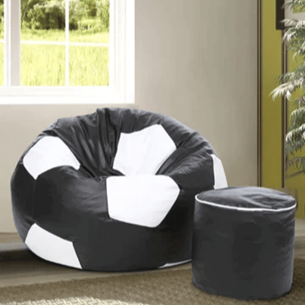 Premium Football Bean Bag - Black