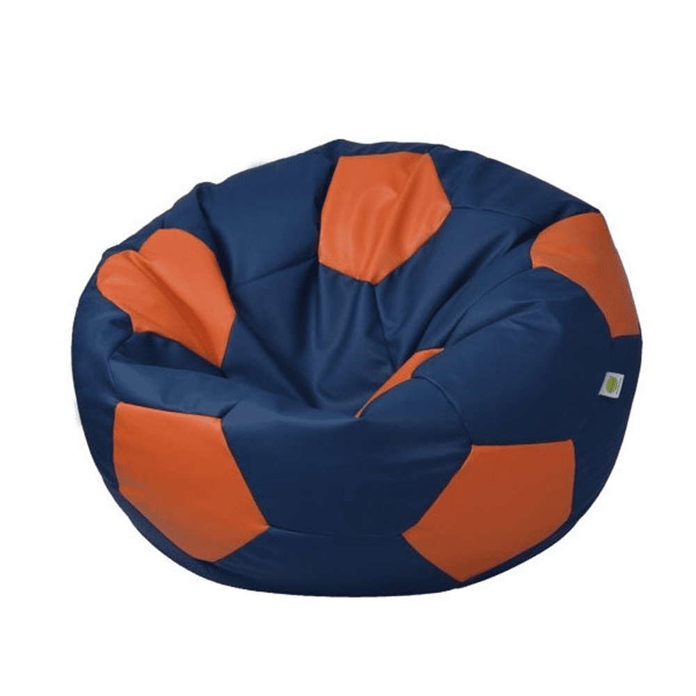Premium Football Leather Bean Bag - Blue