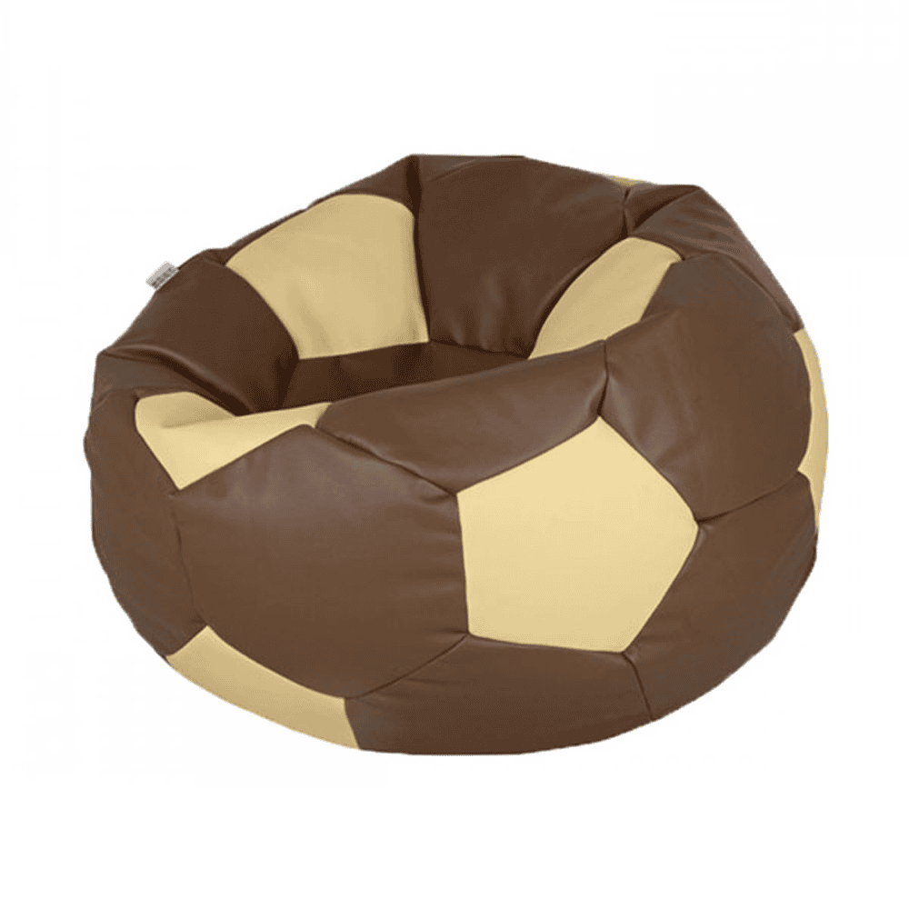 Premium Football Leather Bean Bag - Brown