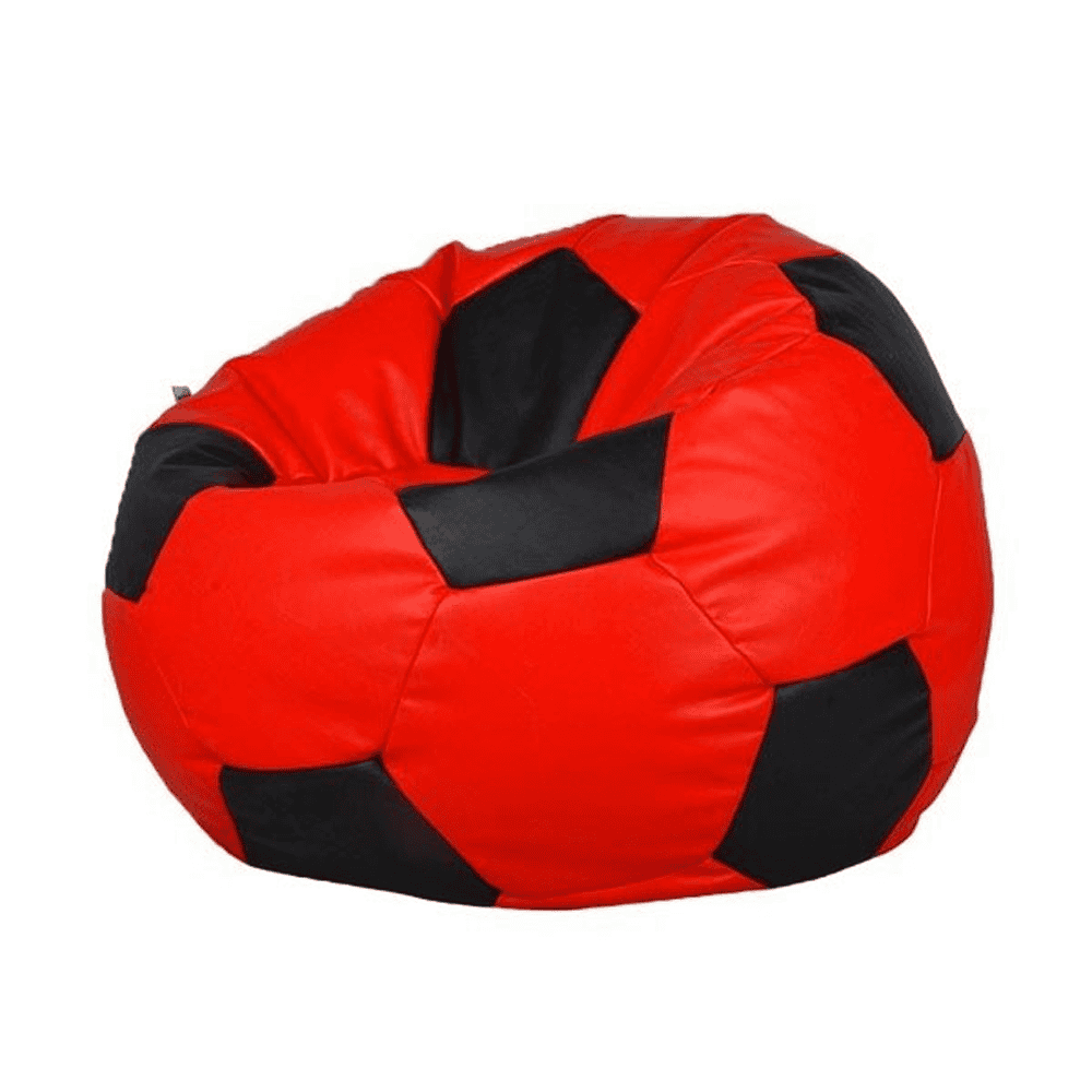Premium Football Leather Bean Bag - Red