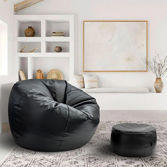 Premium Puffy Bean Bag - Black