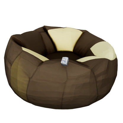 Premium Football Leather Bean Bag - Brown