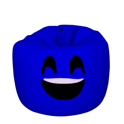 Smiley Face Bean Bag - Blue