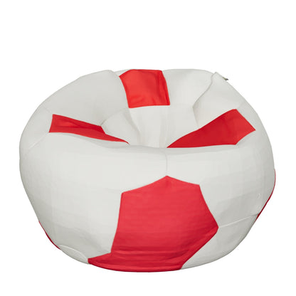 Premium Football Leather Bean Bag - White