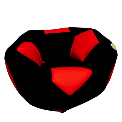 Premium Football Leather Bean Bag - Black